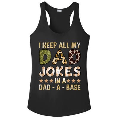 I Keep All My Dad Jokes In A Dad A Base Father's Day Ladies PosiCharge Competitor Racerback Tank