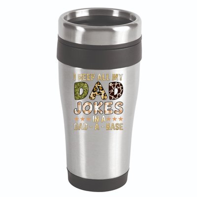 I Keep All My Dad Jokes In A Dad A Base Father's Day 16oz Travel Tumbler