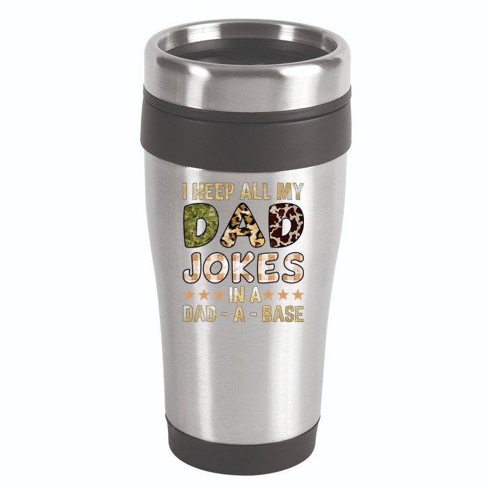 I Keep All My Dad Jokes In A Dad A Base Father's Day 16oz Travel Tumbler