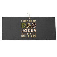 I Keep All My Dad Jokes In A Dad A Base Father's Day Large Microfiber Waffle Golf Towel