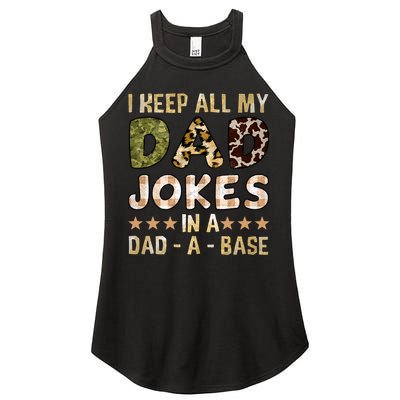 I Keep All My Dad Jokes In A Dad A Base Father's Day Women's Perfect Tri Rocker Tank