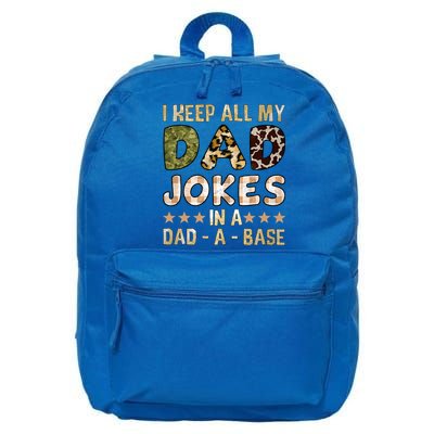 I Keep All My Dad Jokes In A Dad A Base Father's Day 16 in Basic Backpack