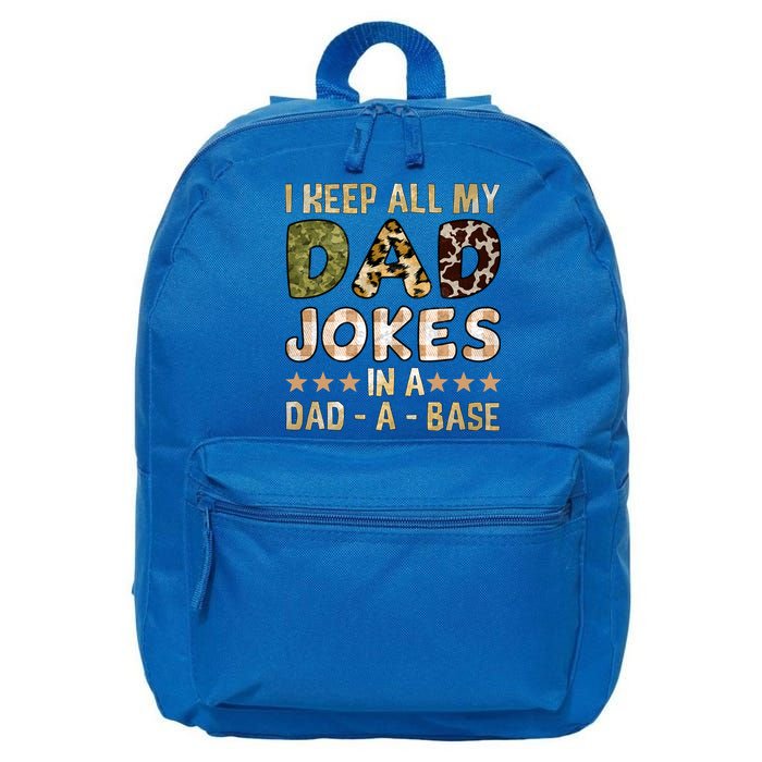 I Keep All My Dad Jokes In A Dad A Base Father's Day 16 in Basic Backpack
