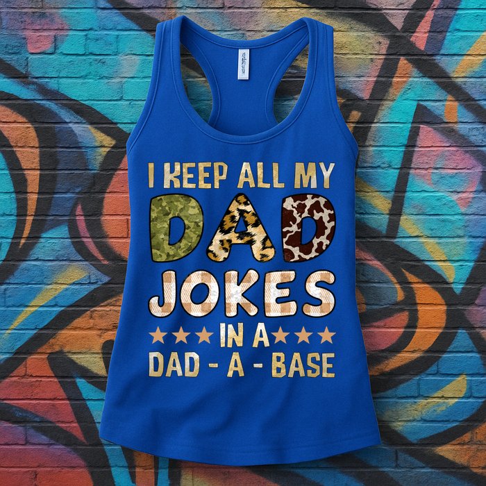 I Keep All My Dad Jokes In A Dad A Base Father's Day Womens Tank Top