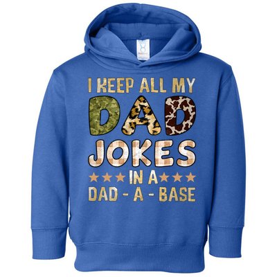 I Keep All My Dad Jokes In A Dad A Base Father's Day Toddler Hoodie