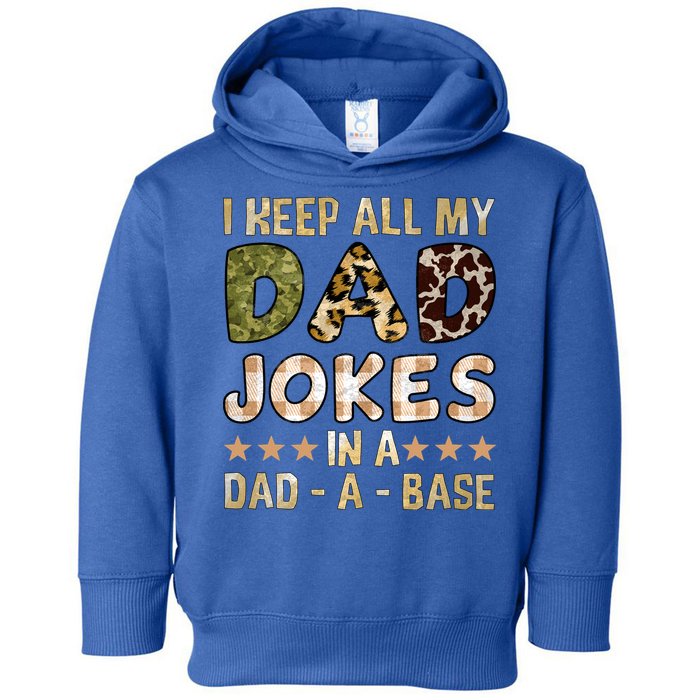 I Keep All My Dad Jokes In A Dad A Base Father's Day Toddler Hoodie