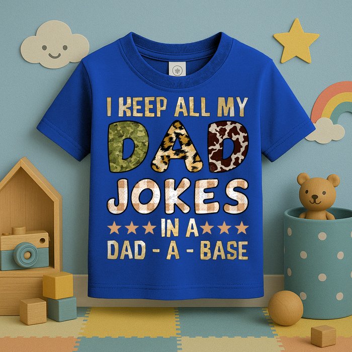 I Keep All My Dad Jokes In A Dad A Base Father's Day Toddler T-Shirt