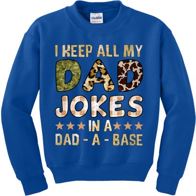 I Keep All My Dad Jokes In A Dad A Base Father's Day Kids Sweatshirt
