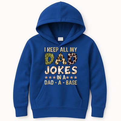 I Keep All My Dad Jokes In A Dad A Base Father's Day Kids Hoodie