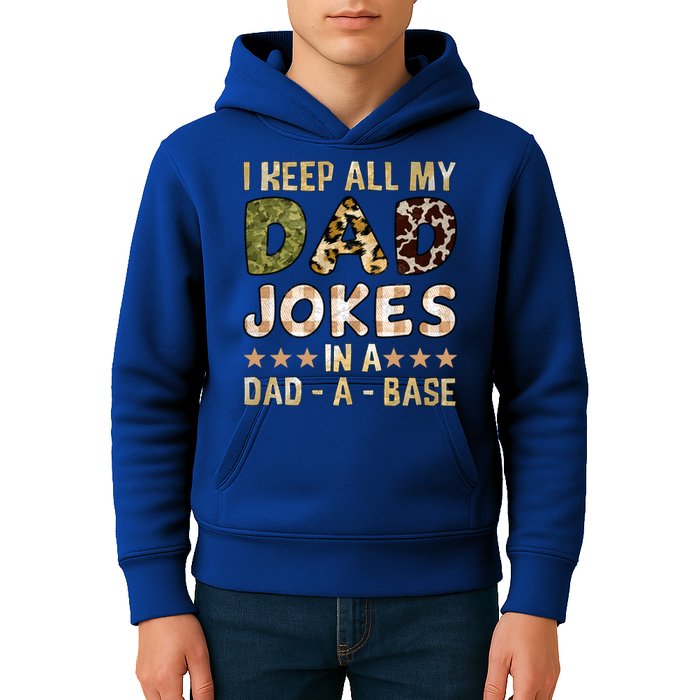 I Keep All My Dad Jokes In A Dad A Base Father's Day Kids Hoodie