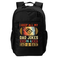 I Keep All My Dad Jokes In A Dad A Base Vintage Fathers Day Backpack