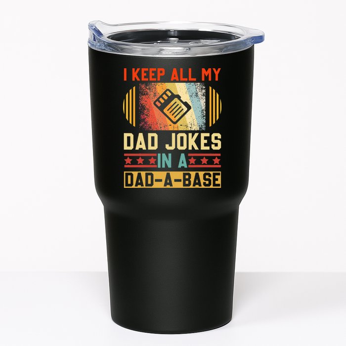 I Keep All My Dad Jokes In A Dad A Base Vintage Fathers Day Tumbler