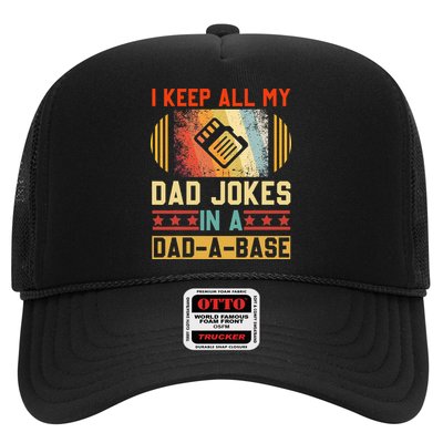 I Keep All My Dad Jokes In A Dad A Base Vintage Fathers Day Trucker Hat