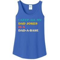 I Keep All My Dad Jokes In A Dadmeaningful Giftameaningful Giftbase Vintage Fath Ladies Essential Tank