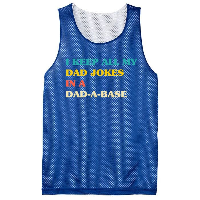 I Keep All My Dad Jokes In A Dadmeaningful Giftameaningful Giftbase Vintage Fath Mesh Reversible Basketball Jersey Tank