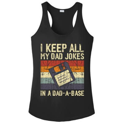 I Keep All My Dad Jokes In A Dad A Base Funny Dad Joke Gift Ladies PosiCharge Competitor Racerback Tank