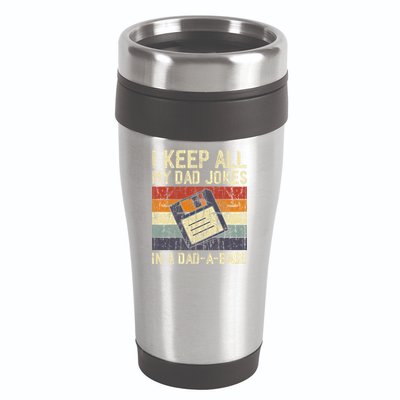 I Keep All My Dad Jokes In A Dad A Base Funny Dad Joke Gift 16oz Travel Tumbler