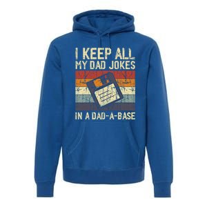 I Keep All My Dad Jokes In A Dad A Base Funny Dad Joke Gift Premium Hoodie