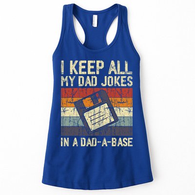 I Keep All My Dad Jokes In A Dad A Base Funny Dad Joke Gift Womens Tank Top