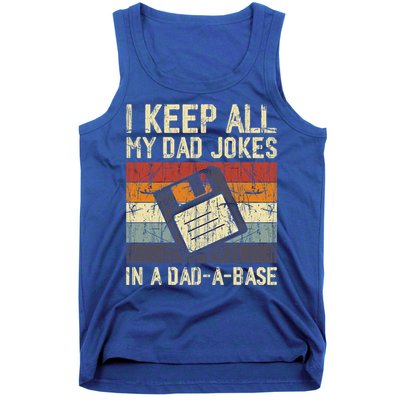 I Keep All My Dad Jokes In A Dad A Base Funny Dad Joke Gift Tank Top