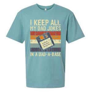 I Keep All My Dad Jokes In A Dad A Base Funny Dad Joke Gift Sueded Cloud Jersey T-Shirt