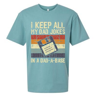 I Keep All My Dad Jokes In A Dad A Base Funny Dad Joke Gift Sueded Cloud Jersey T-Shirt