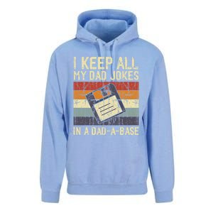 I Keep All My Dad Jokes In A Dad A Base Funny Dad Joke Gift Unisex Surf Hoodie