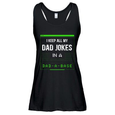 I Keep All My Dad Jokes In A Dad A Base Funny Father Saying Ladies Essential Flowy Tank