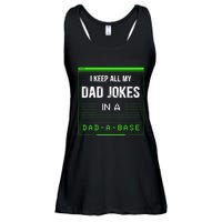 I Keep All My Dad Jokes In A Dad A Base Funny Father Saying Ladies Essential Flowy Tank