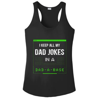 I Keep All My Dad Jokes In A Dad A Base Funny Father Saying Ladies PosiCharge Competitor Racerback Tank