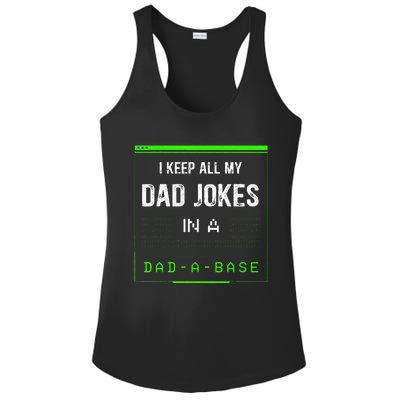 I Keep All My Dad Jokes In A Dad A Base Funny Father Saying Ladies PosiCharge Competitor Racerback Tank