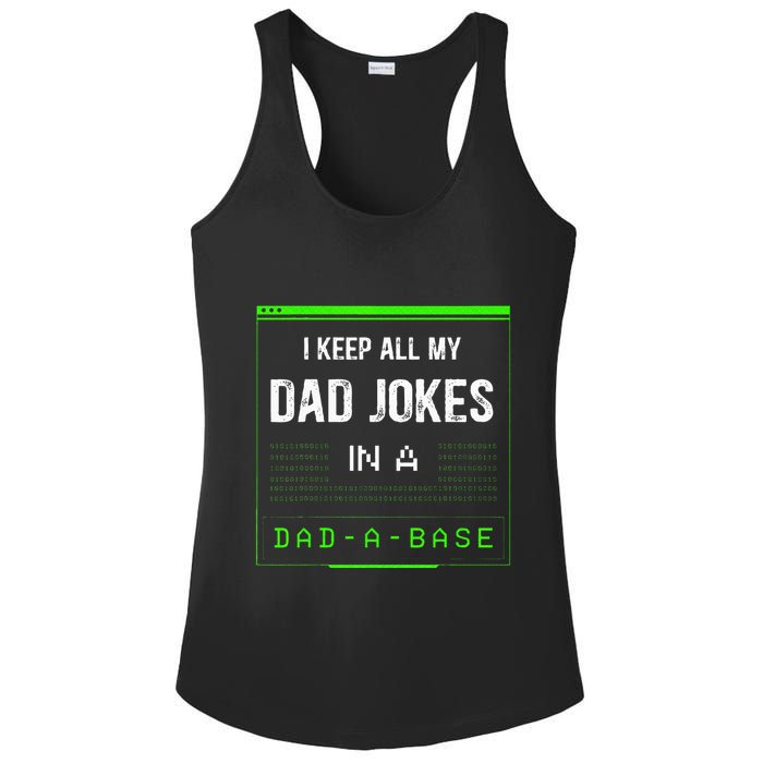 I Keep All My Dad Jokes In A Dad A Base Funny Father Saying Ladies PosiCharge Competitor Racerback Tank
