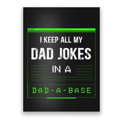 I Keep All My Dad Jokes In A Dad A Base Funny Father Saying Poster