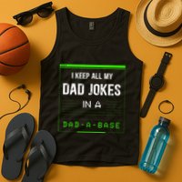 I Keep All My Dad Jokes In A Dad A Base Funny Father Saying Tank Top