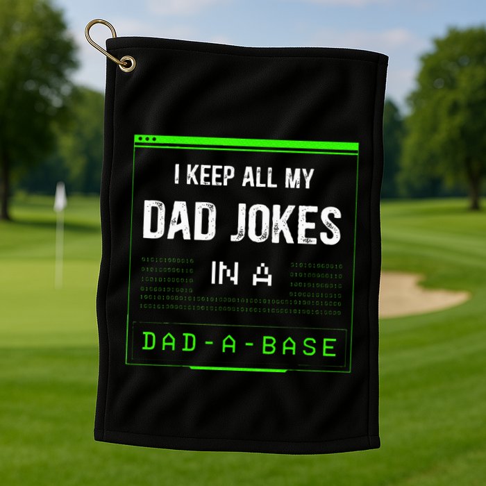 I Keep All My Dad Jokes In A Dad A Base Funny Father Saying Golf Towel