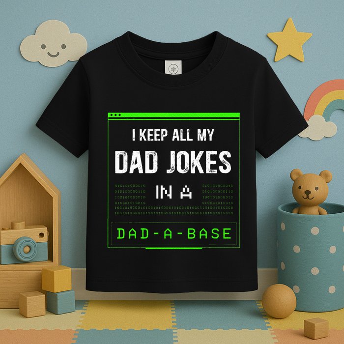 I Keep All My Dad Jokes In A Dad A Base Funny Father Saying Toddler T-Shirt