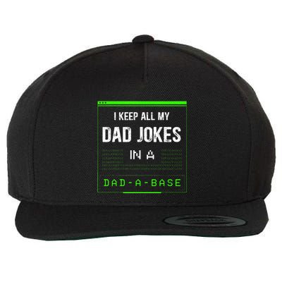 I Keep All My Dad Jokes In A Dad A Base Funny Father Saying Wool Snapback Cap