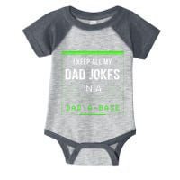 I Keep All My Dad Jokes In A Dad A Base Funny Father Saying Infant Baby Jersey Bodysuit