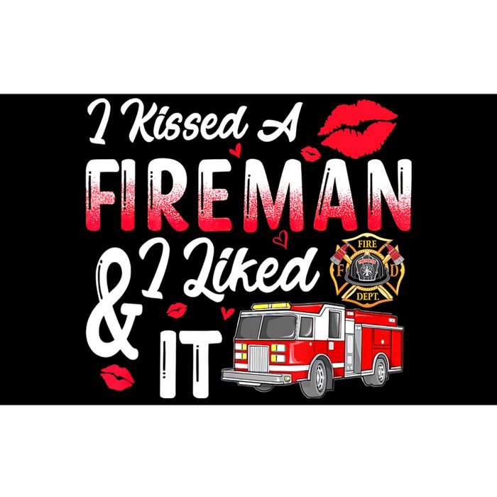 I Kissed A Fireman I Liked It Firefighter Valentine Days Bumper Sticker