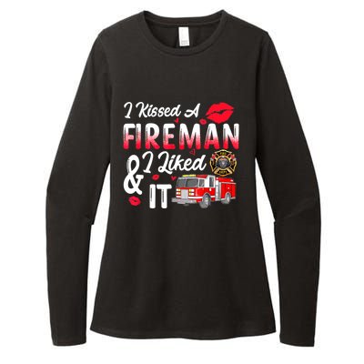 I Kissed A Fireman I Liked It Firefighter Valentine Days Womens CVC Long Sleeve Shirt