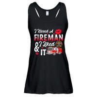 I Kissed A Fireman I Liked It Firefighter Valentine Days Ladies Essential Flowy Tank