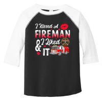 I Kissed A Fireman I Liked It Firefighter Valentine Days Toddler Fine Jersey T-Shirt