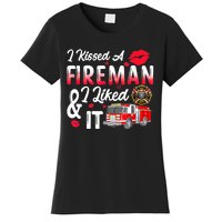 I Kissed A Fireman I Liked It Firefighter Valentine Days Women's T-Shirt