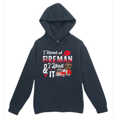 I Kissed A Fireman I Liked It Firefighter Valentine Days Urban Pullover Hoodie