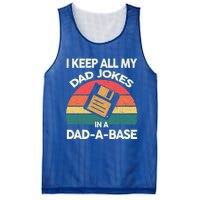 I Keep All My Dad Jokes In A Dadgiftagiftbase Vintage Fathers Day Cool Gift Mesh Reversible Basketball Jersey Tank