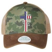 I Kneel At The Cross And Stand At The Flag USA Cross Legacy Tie Dye Trucker Hat