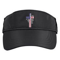 I Kneel At The Cross And Stand At The Flag USA Cross Adult Drive Performance Visor