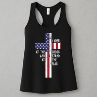 I Kneel At The Cross And Stand At The Flag USA Cross Womens Tank Top