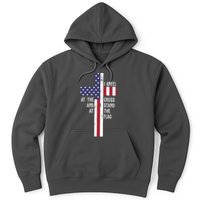 I Kneel At The Cross And Stand At The Flag USA Cross Hoodie