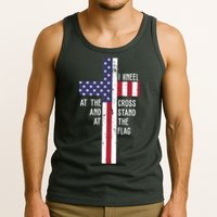 I Kneel At The Cross And Stand At The Flag USA Cross Tank Top